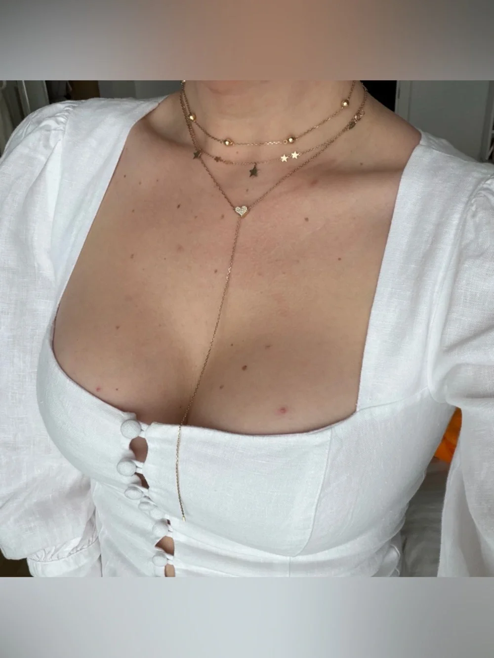 Reformation White Puff Sleeve Top